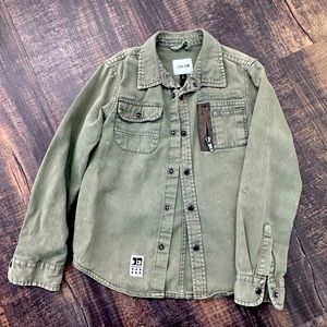 Boys Joe’s Jeans long sleeve snap button shirt vintage worn out style size 6